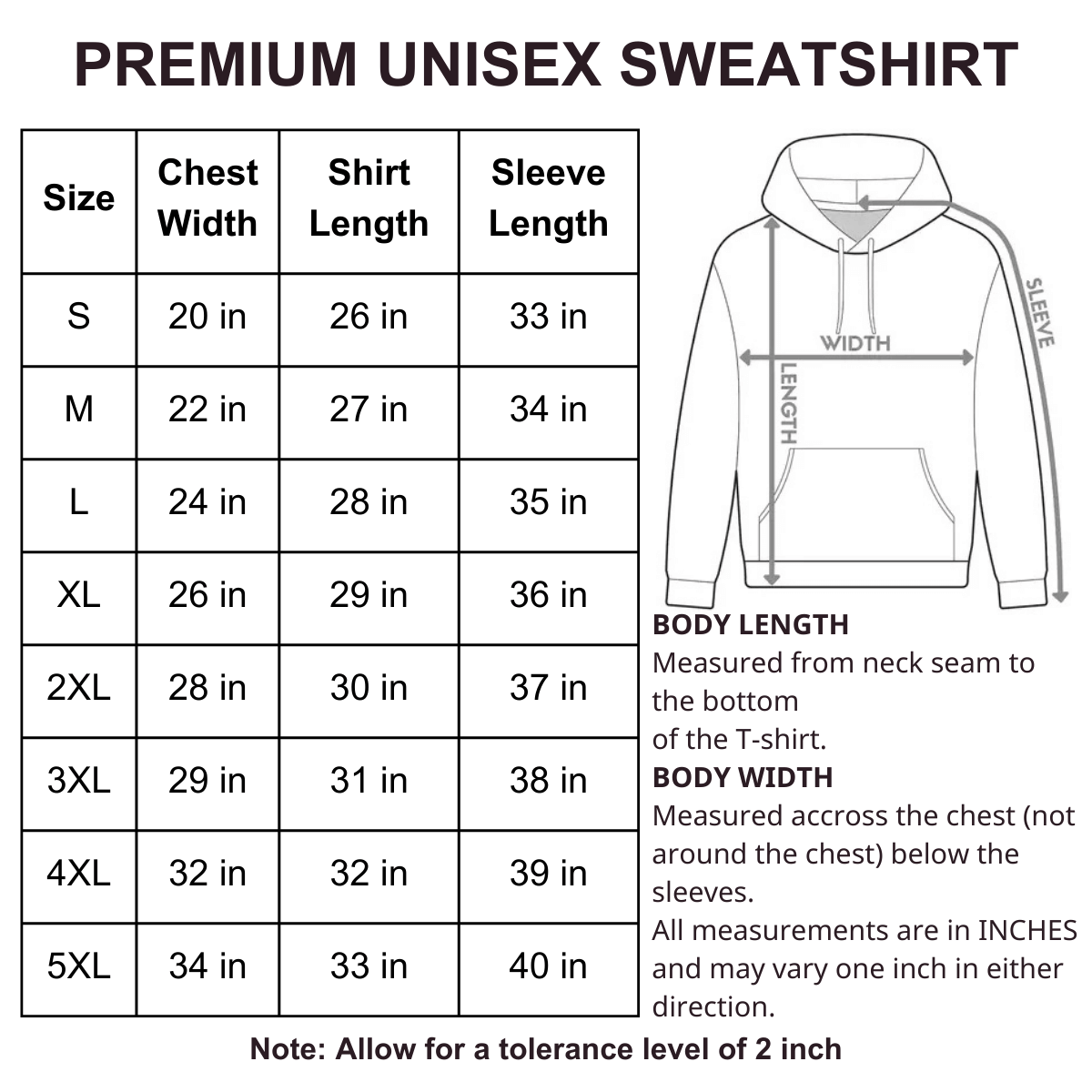 Sweatshirt Size Guide 2 1